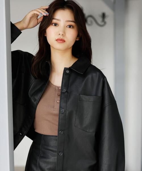 INGNI（イング）の「ヘンリー／タンクトップ（タンクトップ・レディース・ブラック/アイボリー/ライトブラウン/ミント・M）」の18枚目の写真