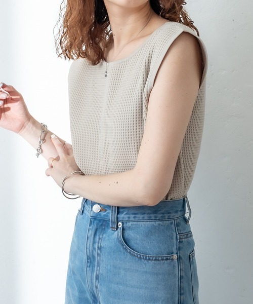 mystic（ミスティック）の「ワッフルタンクトップ（タンクトップ・レディース・イエロー/ブルー/ブラック/ベージュ・FREE）」の18枚目の写真