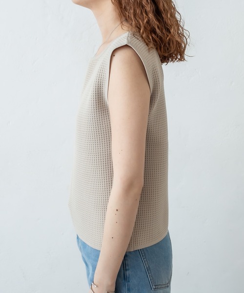 mystic（ミスティック）の「ワッフルタンクトップ（タンクトップ・レディース・イエロー/ブルー/ブラック/ベージュ・FREE）」の17枚目の写真