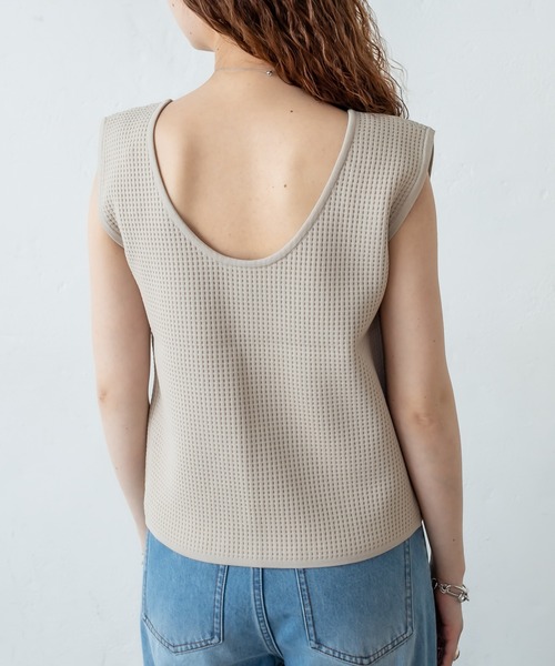 mystic（ミスティック）の「ワッフルタンクトップ（タンクトップ・レディース・イエロー/ブルー/ブラック/ベージュ・FREE）」の6枚目の写真