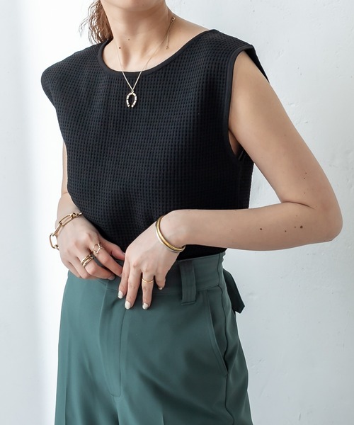 mystic（ミスティック）の「ワッフルタンクトップ（タンクトップ・レディース・イエロー/ブルー/ブラック/ベージュ・FREE）」の16枚目の写真