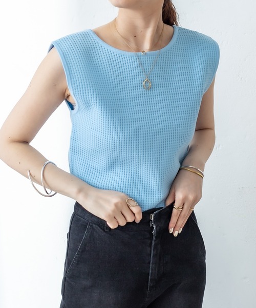 mystic（ミスティック）の「ワッフルタンクトップ（タンクトップ・レディース・イエロー/ブルー/ブラック/ベージュ・FREE）」の22枚目の写真