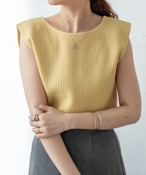 mystic（ミスティック）の「ワッフルタンクトップ（タンクトップ・レディース・イエロー/ブルー/ブラック/ベージュ・FREE）」の19枚目の写真