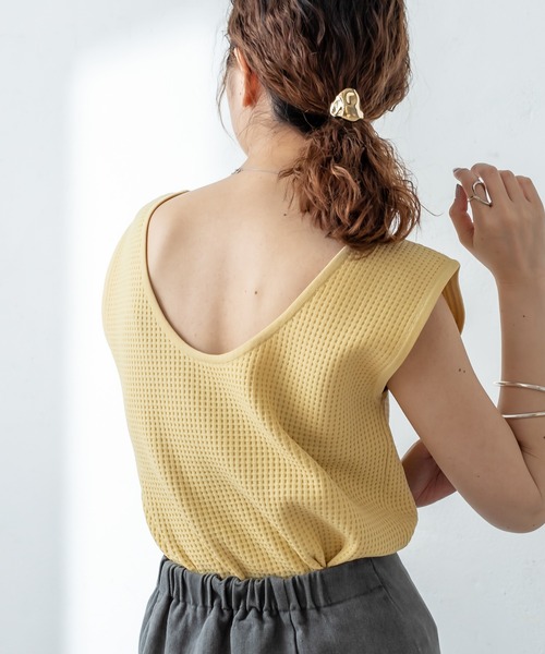 mystic（ミスティック）の「ワッフルタンクトップ（タンクトップ・レディース・イエロー/ブルー/ブラック/ベージュ・FREE）」の11枚目の写真