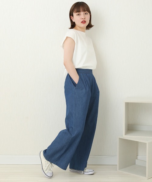 CHARM BERRY TIC（チャームベリーチック）の「4.5OZ 2タックデニムパンツ（デニムパンツ・レディース・ライトブルー/ブルー/ネイビー・M）」の9枚目の写真