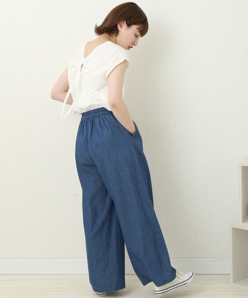 CHARM BERRY TIC（チャームベリーチック）の「4.5OZ 2タックデニムパンツ（デニムパンツ・レディース・ライトブルー/ブルー/ネイビー・M）」の10枚目の写真