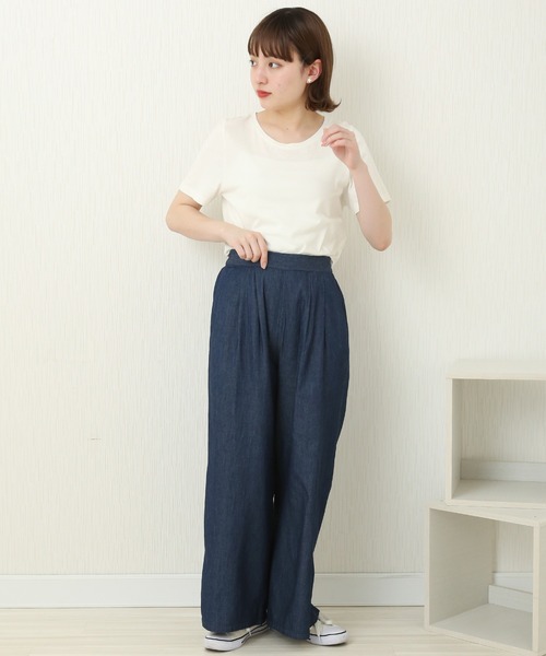 CHARM BERRY TIC（チャームベリーチック）の「4.5OZ 2タックデニムパンツ（デニムパンツ・レディース・ライトブルー/ブルー/ネイビー・M）」の6枚目の写真