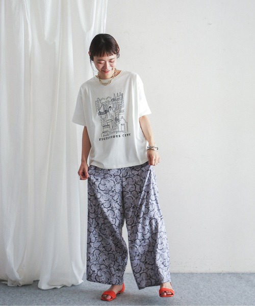 【FIL DE FER フィルデフェール】 beachプリントシャツ★日本製 FIL DE FER（フィルデフェール）の「cityプリント 半袖Tシャツ
