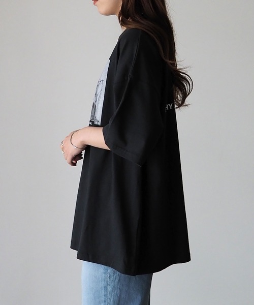 Riberry（リベリー）の「フォト＆バックプリントコットンTシャツ（Tシャツ/カットソー・レディース・オフホワイト/スミクロ・FREE）」の22枚目の写真