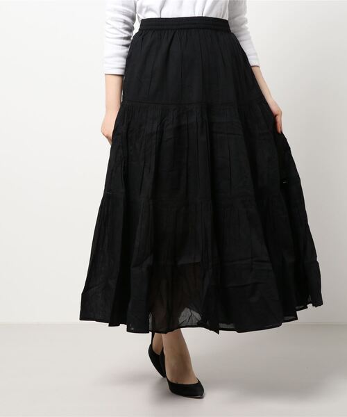 AMERICAN HOLIC（アメリカンホリック）の「ティアードソフトギャザースカート　＊（スカート・レディース・その他14/ブラック/オフホワイト/ブラウン/ブルー・FREE）」の8枚目の写真