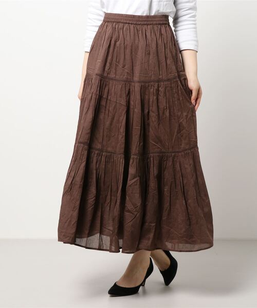 AMERICAN HOLIC（アメリカンホリック）の「ティアードソフトギャザースカート　＊（スカート・レディース・その他14/ブラック/オフホワイト/ブラウン/ブルー・FREE）」の11枚目の写真