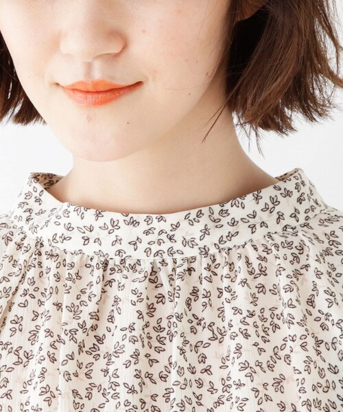 DRESKIP（ドレスキップ）の「◆ウエストリボンリーフ柄ブラウス（シャツ/ブラウス・レディース・ホワイト系3/ブラック系/イエロー系・02/03）」の8枚目の写真