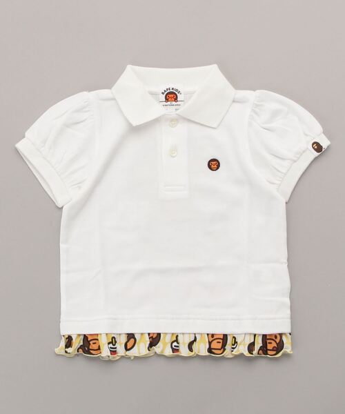 A BATHING APE（アベイシングエイプ）の「BABY MILO JUNK FOOD GIRLS POLO K（ポロシャツ・キッズ・ホワイト/ピンク・90/100/110/120/130/140）」の2枚目の写真