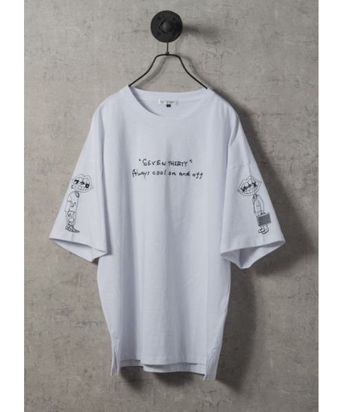 RE730(アールイーセブンサーティー)の「【RE730】なみおくん手書きイラストTシャツ ビッグシルエット(Tシャツ/カットソー・メンズ・ブラック/オフホワイト・MEDIUM/LARGE/X-LARGE)」の3枚目の写真