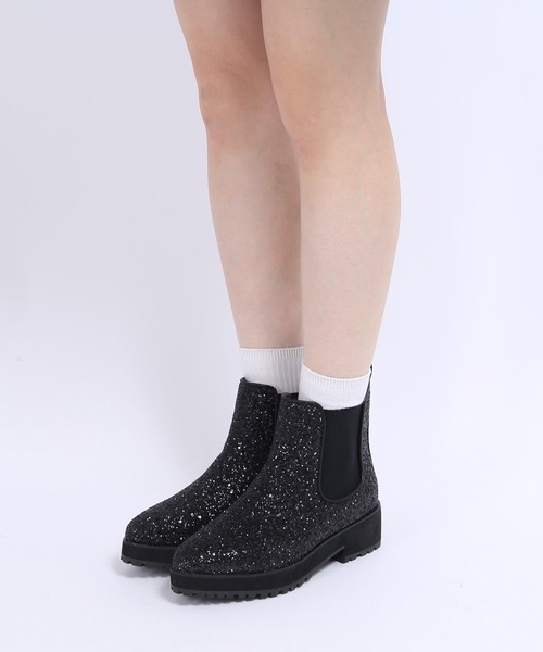 PUNYUS(プニュズ)の「グリッターサイドゴアブーツ(ブーツ・レディース・ブラック・3/1/2/4)」の6枚目の写真