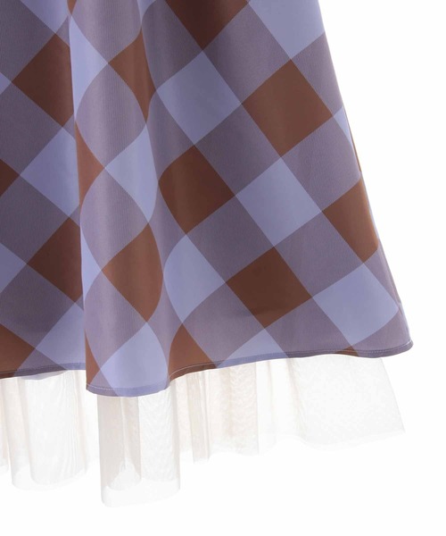 31 Sons de mode（トランテアン　ソン　ドゥ　モード）の「チェック×チュールスカート（スカート・レディース・ブラック×ホワイト/ラベンダー・36/38）」の9枚目の写真