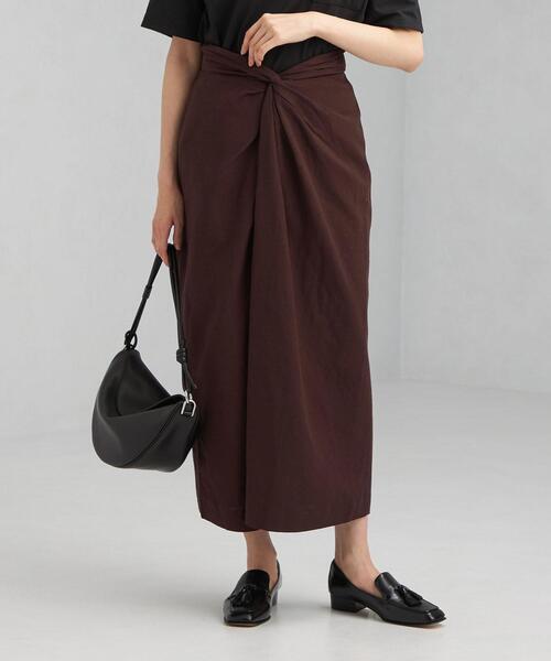 OUTERSUNSET（アウターサンセット）の「＜OUTERSUNSET×green label relaxing(アウターサンセット×グリーンレーベルリラクシング)＞ ウエスト ツイスト [スカート]（スカート・レディース・ダークブラウン/ナチュラル・FREE）」の2枚目の写真