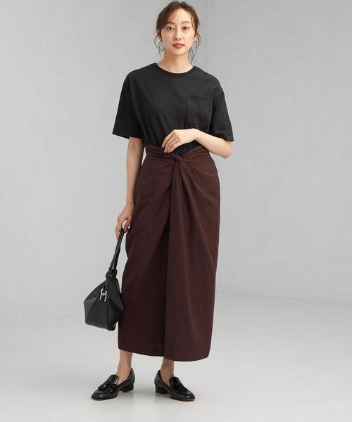 OUTERSUNSET（アウターサンセット）の「＜OUTERSUNSET×green label relaxing(アウターサンセット×グリーンレーベルリラクシング)＞ ウエスト ツイスト [スカート]（スカート・レディース・ダークブラウン/ナチュラル・FREE）」の8枚目の写真