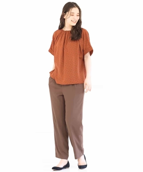 MK MICHEL KLEIN（エムケーミッシェルクラン）の「ウエストタックパンツ/洗える（その他パンツ・レディース・ブラウン/マスタード・38/36）」の19枚目の写真