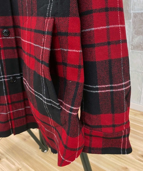 DIESEL（ディーゼル）の「ウールファブリックオーバーチェックシャツジャケット「S-TARO-HOOD」（ミリタリージャケット・メンズ・レッド・L）」の15枚目の写真