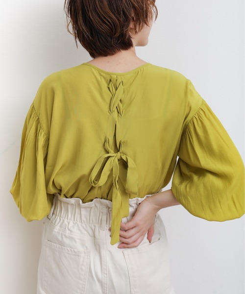 sakishimatokyo（サキシマトーキョー）の「【ZOZO限定】サキシマamp「バックリボンバルーンスリーブブラウス」（シャツ/ブラウス・レディース・ライトグリーン/オフホワイト/ブラック/ピンク・FREE）」の12枚目の写真