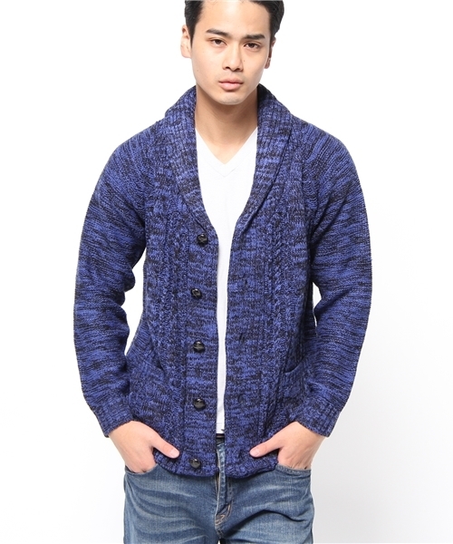 VENCEEXCHANGE(ヴァンスエクスチェンジ)の「アクリルポリプロピレンケーブルアミショールカーディガン(カーディガン/ボレロ・メンズ・シルバー/レッド/ロイヤルブルー・SMALL/LARGE/MEDIUM)」の14枚目の写真