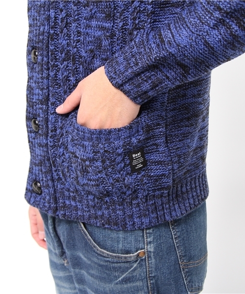 VENCEEXCHANGE(ヴァンスエクスチェンジ)の「アクリルポリプロピレンケーブルアミショールカーディガン(カーディガン/ボレロ・メンズ・シルバー/レッド/ロイヤルブルー・SMALL/LARGE/MEDIUM)」の5枚目の写真