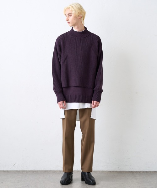 Lui's（ルイス）の「バンブーレーヨンサテンビッグシルエットスリットシャツ（シャツ/ブラウス・メンズ・ホワイト/ブラック・FREE）」の11枚目の写真