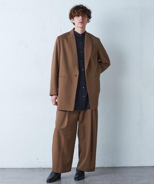 Lui's（ルイス）の「バンブーレーヨンサテンビッグシルエットスリットシャツ（シャツ/ブラウス・メンズ・ホワイト/ブラック・FREE）」の10枚目の写真