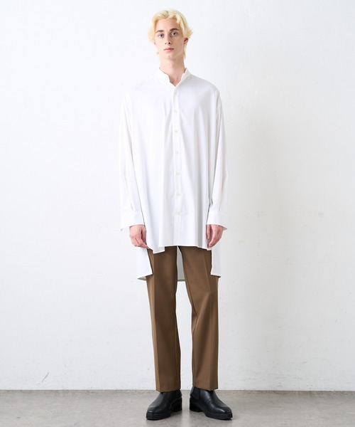 Lui's（ルイス）の「バンブーレーヨンサテンビッグシルエットスリットシャツ（シャツ/ブラウス・メンズ・ホワイト/ブラック・FREE）」の15枚目の写真