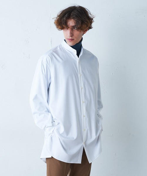 Lui's（ルイス）の「バンブーレーヨンサテンビッグシルエットスリットシャツ（シャツ/ブラウス・メンズ・ホワイト/ブラック・FREE）」の21枚目の写真