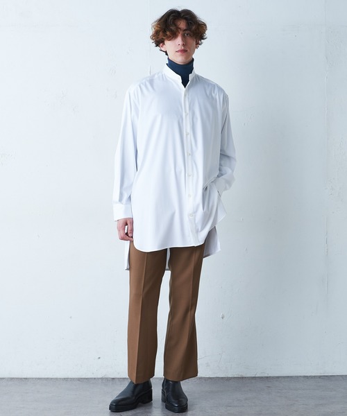 Lui's（ルイス）の「バンブーレーヨンサテンビッグシルエットスリットシャツ（シャツ/ブラウス・メンズ・ホワイト/ブラック・FREE）」の18枚目の写真