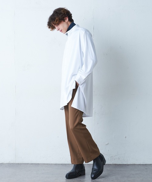 Lui's（ルイス）の「バンブーレーヨンサテンビッグシルエットスリットシャツ（シャツ/ブラウス・メンズ・ホワイト/ブラック・FREE）」の19枚目の写真