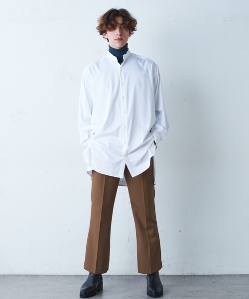 Lui's（ルイス）の「バンブーレーヨンサテンビッグシルエットスリットシャツ（シャツ/ブラウス・メンズ・ホワイト/ブラック・FREE）」の20枚目の写真