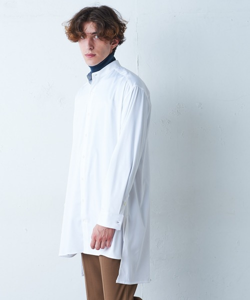 Lui's（ルイス）の「バンブーレーヨンサテンビッグシルエットスリットシャツ（シャツ/ブラウス・メンズ・ホワイト/ブラック・FREE）」の22枚目の写真