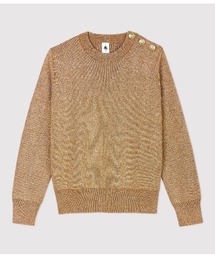 PETIT BATEAU（プチバトー）の「肩ボタンラメニットプルオーバー