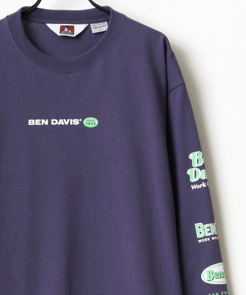 BEN DAVIS(ベンデイビス)の「BEN DAVIS/ベンデイビス 袖プリント バナーロゴ ロングスリーブTシャツ(Tシャツ/カットソー・メンズ・ホワイト/ブラック/パープル/ピンク・M/L/XL)」の3枚目の写真