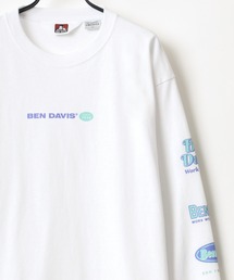 BEN DAVIS/ベンデイビス 袖プリント バナーロゴ ロングスリーブTシャツ
