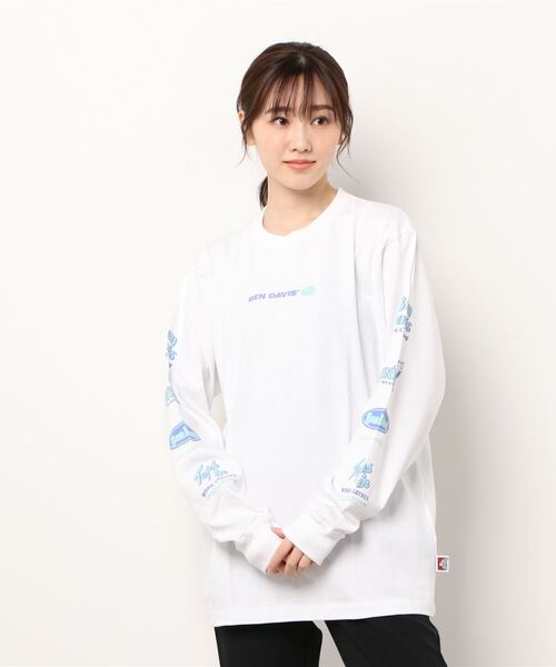 BEN DAVIS(ベンデイビス)の「BEN DAVIS/ベンデイビス 袖プリント バナーロゴ ロングスリーブTシャツ(Tシャツ/カットソー・メンズ・ホワイト/ブラック/パープル/ピンク・M/L/XL)」の14枚目の写真