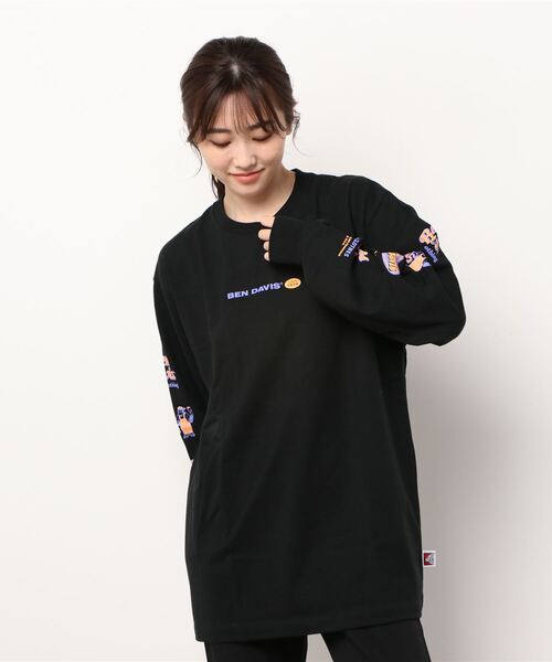 BEN DAVIS(ベンデイビス)の「BEN DAVIS/ベンデイビス 袖プリント バナーロゴ ロングスリーブTシャツ(Tシャツ/カットソー・メンズ・ホワイト/ブラック/パープル/ピンク・M/L/XL)」の11枚目の写真