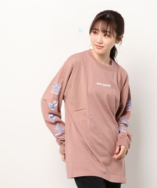 BEN DAVIS(ベンデイビス)の「BEN DAVIS/ベンデイビス 袖プリント バナーロゴ ロングスリーブTシャツ(Tシャツ/カットソー・メンズ・ホワイト/ブラック/パープル/ピンク・M/L/XL)」の9枚目の写真