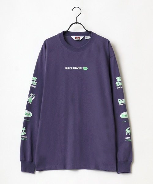 BEN DAVIS(ベンデイビス)の「BEN DAVIS/ベンデイビス 袖プリント バナーロゴ ロングスリーブTシャツ(Tシャツ/カットソー・メンズ・ホワイト/ブラック/パープル/ピンク・M/L/XL)」の13枚目の写真