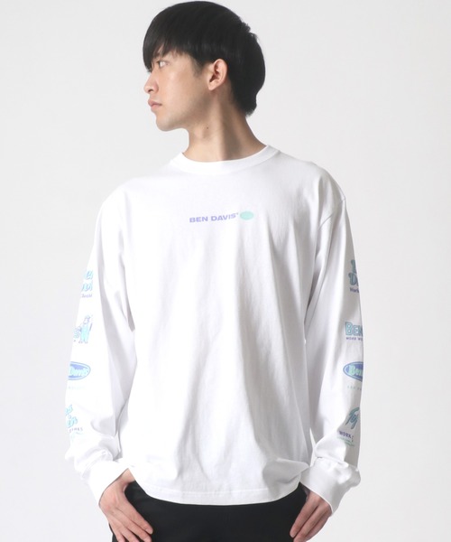 BEN DAVIS(ベンデイビス)の「BEN DAVIS/ベンデイビス 袖プリント バナーロゴ ロングスリーブTシャツ(Tシャツ/カットソー・メンズ・ホワイト/ブラック/パープル/ピンク・M/L/XL)」の21枚目の写真
