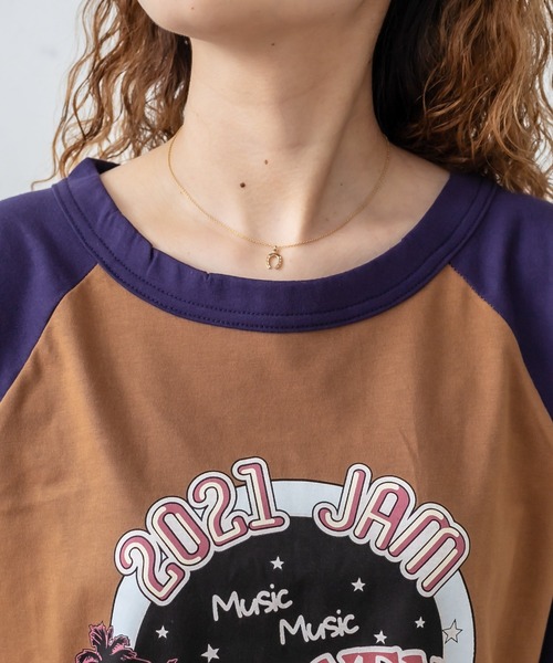 mystic(ミスティック)の「ラグランプリントTシャツ(Tシャツ/カットソー・レディース・グレー/キャメル/ベージュ・FREE)」の12枚目の写真