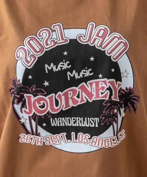mystic(ミスティック)の「ラグランプリントTシャツ(Tシャツ/カットソー・レディース・グレー/キャメル/ベージュ・FREE)」の7枚目の写真