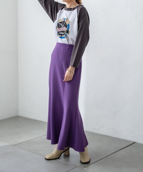 mystic(ミスティック)の「ラグランプリントTシャツ(Tシャツ/カットソー・レディース・グレー/キャメル/ベージュ・FREE)」の6枚目の写真