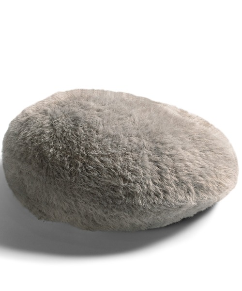 QUEENHEAD(クイーンヘッド)の「ふわふわフェイクファーベレー帽(ハンチング/ベレー帽・レディース・ブラック/グレイッシュベージュ・FREE)」の6枚目の写真