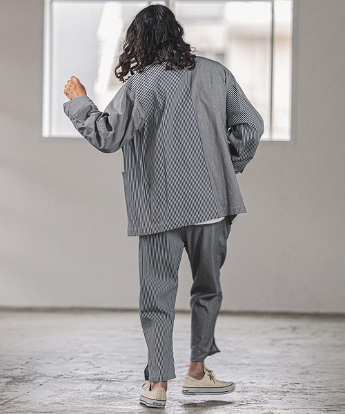 CAMBIO（カンビオ）の「mj8159-Remake Like American Casual Coverall Jacket ジャケット（カバーオール・メンズ・ブルー系その他/ストライプ・S/M/L）」の6枚目の写真