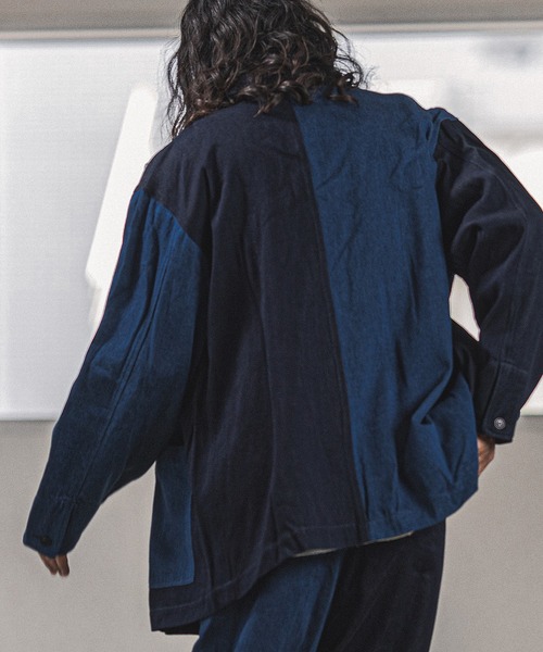 CAMBIO（カンビオ）の「mj8159-Remake Like American Casual Coverall Jacket ジャケット（カバーオール・メンズ・ブルー系その他/ストライプ・S/M/L）」の9枚目の写真