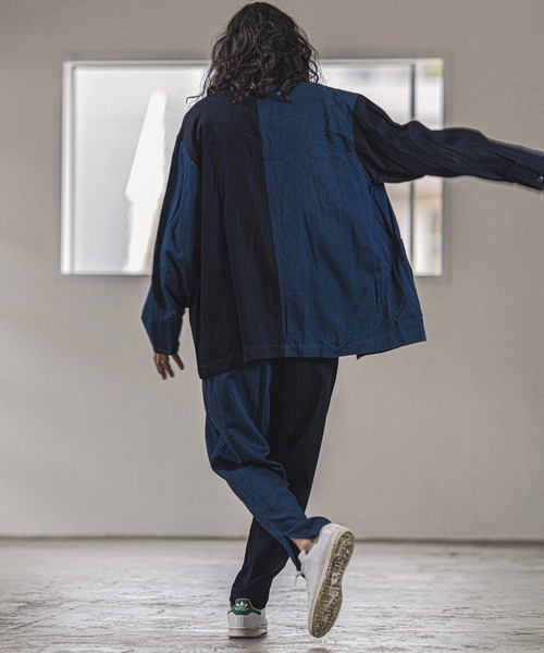 CAMBIO（カンビオ）の「mj8159-Remake Like American Casual Coverall Jacket ジャケット（カバーオール・メンズ・ブルー系その他/ストライプ・S/M/L）」の12枚目の写真